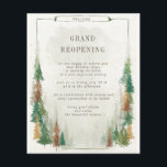 Flyer Gran reapertura de la montaña acuática<br><div class="desc">Nuestra colección "Rústica Montaña" presenta paisajes acuáticos emparejados con elementos decorativos de trozos de madera que crean un sofisticado ambiente inspirado en la naturaleza. El esquema de color consiste en tonos oscuros y azules con un toque de verde. Toda la información está en una combinación de un guión y una...</div>