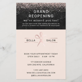 Flyer Gran reapertura del salón de belleza Rose Gold con