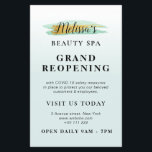 Flyer GRAN REAPERTURA | spa de belleza dorado azul<br><div class="desc">Anuncie su gran reapertura con este encantador diseño con colores menta y blanco y texto negro. el texto puede ser personalizado.</div>