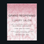 Flyer Gran Salón de Purpurina Rosa de Mármol de reapertu<br><div class="desc">Girly Marble Rubor Pink Ombre Marble y Sparkle y Purpurina Grand ReOpening Glam Luxury Hair Salon, Beauty Store, Eyelash, Nails, Makeup, Microblading, Hair Stylist, Lashes, Hair Stylist o Make Up Artist Business Flyer con personalizado añada su nombre de negocio y dirección de retorno. Este sencillo y elegante diseño personalizado es...</div>