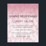 Flyer Gran Salón de Purpurina Rosa de Mármol de reapertu<br><div class="desc">Girly Marble Rubor Pink Ombre Marble y Sparkle y Purpurina Grand ReOpening Glam Luxury Hair Salon, Beauty Store, Eyelash, Nails, Makeup, Microblading, Hair Stylist, Lashes, Hair Stylist o Make Up Artist Business Flyer con personalizado añada su nombre de negocio y dirección de retorno. Este sencillo y elegante diseño personalizado es...</div>