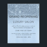 Flyer Gran Salón Purpurina de la espuma azul de reapertu<br><div class="desc">Glam Baby Blue Ombre Sparkle y Purpurina Grand Reopen Glam Luxury Hair Salon, Beauty Store, Eyelashes, Nails, Makeup, Microblading, Hair Stylist, Lashes, Hair Stylist o Make Up Artist Business Flyer con personalizado añaden su nombre de negocios y dirección de retorno. Este sencillo y moderno diseño personalizado es perfecto para reabrir...</div>