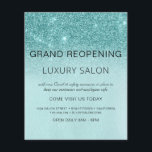 Flyer Gran Salón Verde azulado de Purpurina de Blue Aqua<br><div class="desc">Glam Verde azulada Blue - Aqua Ombre Sparkle y Purpurina Grand ReOpening Glam Luxury Hair Salon, Beauty Store, Eyelashes, uñas, maquillaje, Microblading, Hair Stylist, Lash, Hair Stylist o Make Up Artist Business Flyer con personalizado añada su nombre de negocio y dirección de retorno. Este sencillo y elegante diseño personalizado es...</div>