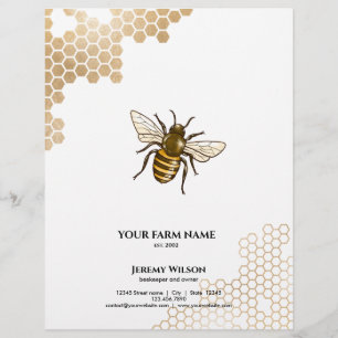 Flyer Granja de Abejas de Miel Apicultor Apiarista Abeja