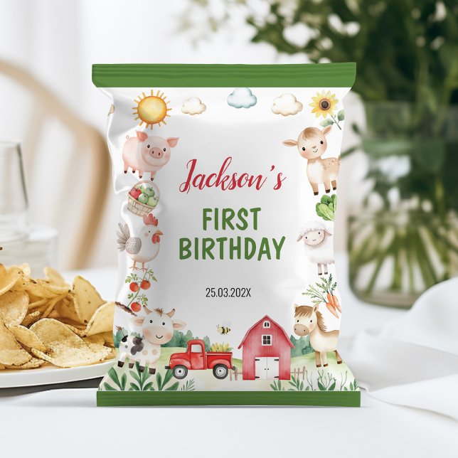 Flyer Granja de animales Barnyard Cumpleaños Chip Bag Wr (Subido por el creador)