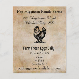 Flyer Granja de pollo de época