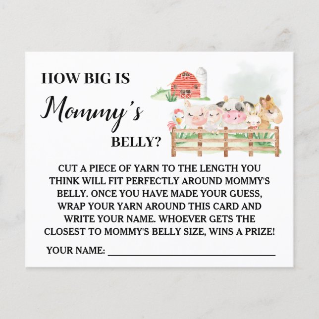 Flyer Granja Qué tan grande está la barriga de mamá Tarj (Frente)