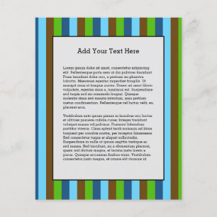 Flyer Green Blue Brown Vertical Lines Earth Day