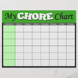 Flyer Green Children's Chore Charts