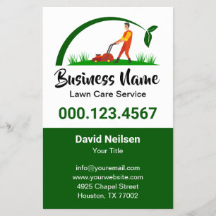 Flyer Green Grass Simple Lawn Care Mowing Landscaping