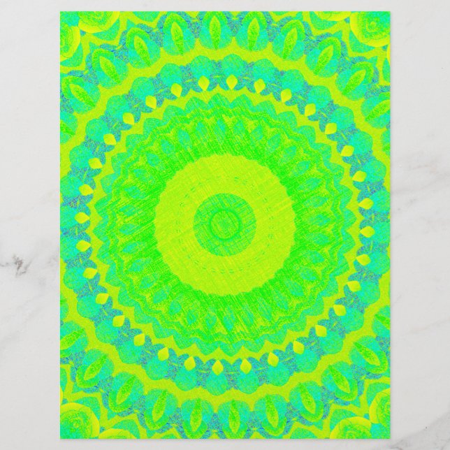 Flyer Green Kaleidoscope Bulk Scrapbook Paper Pages (Frente)