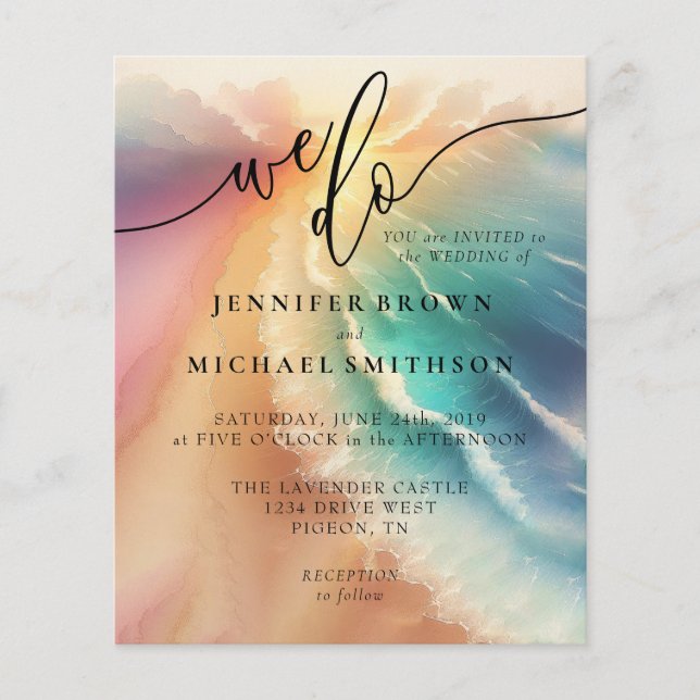 Flyer Green Ocean Beach Watercolor Signature Hacemos sol (Frente)