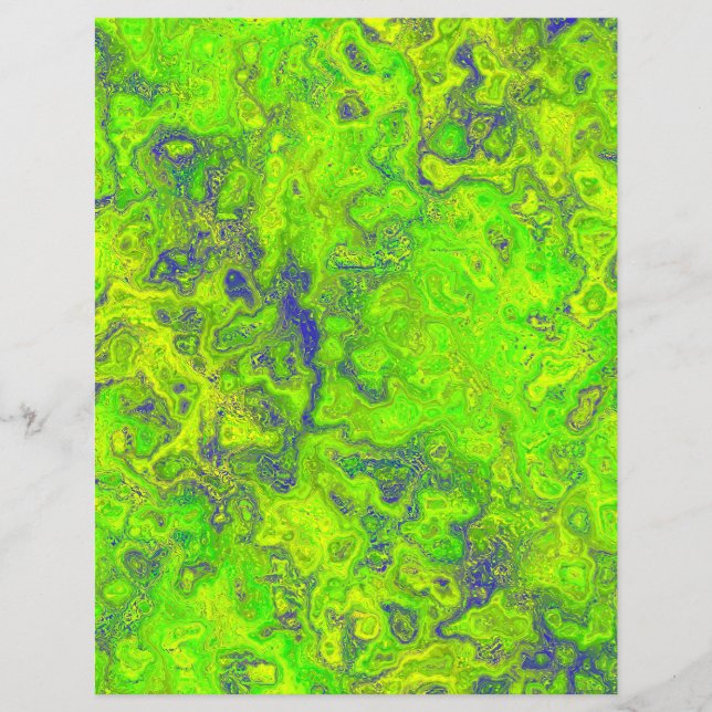 Flyer Green Swirly Marble Bulk Scrapbook Paper Pages (Frente)