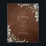 Flyer Greenery Brown Wedding Fall Winter<br><div class="desc">Beautiful brown and greenery leaves graphics with trendy typography layout. This wedding item is part of a larger collection which includes wedding invitations (budget and traditional) RSVP cards, Save the Dates, Wedding Welcome Sign and more. View the attached collection to see them all. This elegant and modern design is perfect...</div>