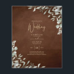 Flyer Greenery Brown Wedding Fall Winter<br><div class="desc">Beautiful brown and greenery leaves graphics with trendy typography layout. This wedding item is part of a larger collection which includes wedding invitations (budget and traditional) RSVP cards, Save the Dates, Wedding Welcome Sign and more. View the attached collection to see them all. This elegant and modern design is perfect...</div>