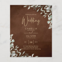 Greenery Brown Wedding Fall Winter
