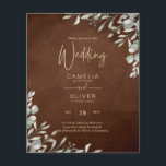 Flyer Greenery Brown Wedding Fall Winter<br><div class="desc">Beautiful brown and greenery leaves graphics with trendy typography layout. This wedding item is part of a larger collection which includes wedding invitations (budget and traditional) RSVP cards, Save the Dates, Wedding Welcome Sign and more. View the attached collection to see them all. This elegant and modern design is perfect...</div>