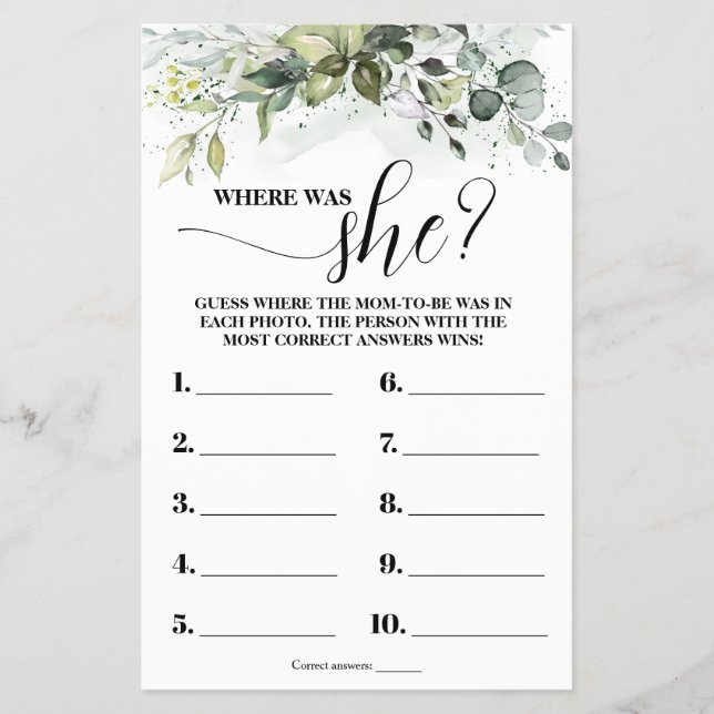 Flyer Greenery Dónde estaba mamá para ser la tarjeta de  (Frente)