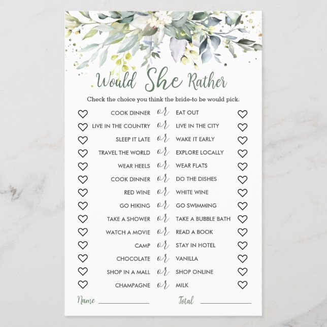 Flyer Greenery Eucalyptus Prefiere Una Noche (Frente)