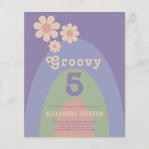 Flyer Groovy Retro Girls Birday Party Budget
