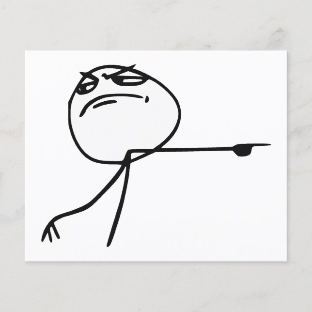 Flyer GTFO Salir De Guy Rage Face Meme De Comic (Frente)