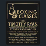 Flyer Guantes de boxeo en negro y oro, anuncio de clase<br><div class="desc">Guantes De Boxeo Negro Y Oro,  Volantes De Anuncios De Clase De Boxeo Por La Tienda De Tarjetas De Negocios.</div>
