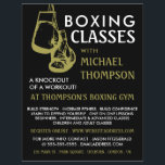 Flyer Guantes de boxeo en negro y oro, anuncio de clase<br><div class="desc">Guantes De Boxeo Negro Y Oro,  Volantes De Anuncios De Clase De Boxeo Por La Tienda De Tarjetas De Negocios.</div>