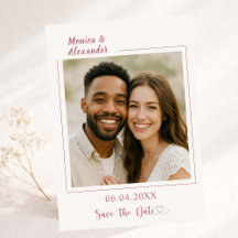 Guardar la fecha de la boda con foto en rosa oro m