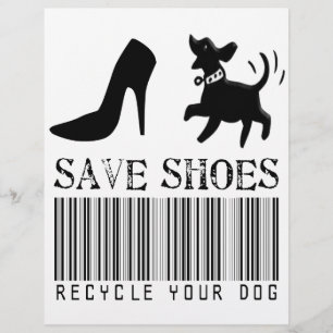 Flyer Guardar zapatos: reciclar a tu perro