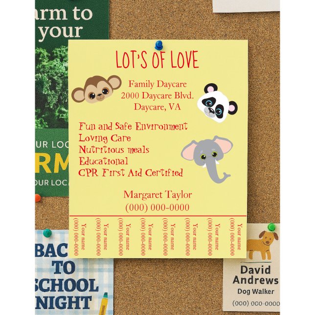 Flyer Guardería familiar jungla tema animal desgarrador (Subido por el creador)