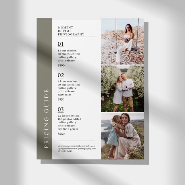 Flyer Guía de precios de fotografía de fotografía famili (Subido por el creador)