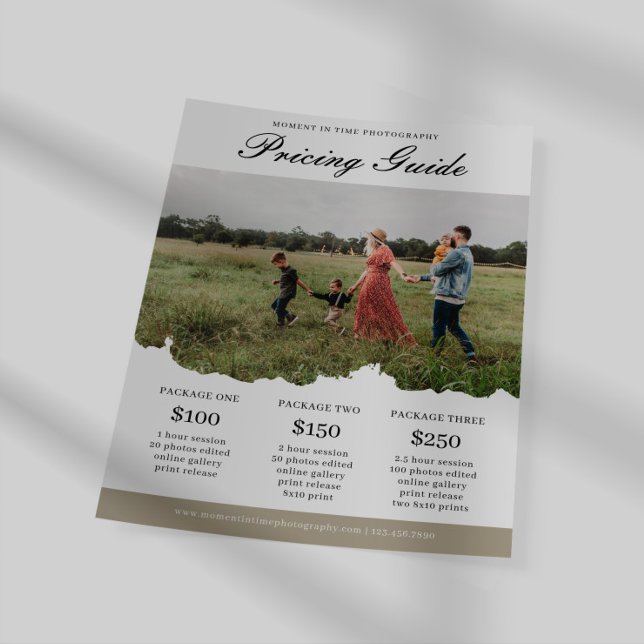 Flyer Guía de precios de fotografía familiar lista (Subido por el creador)