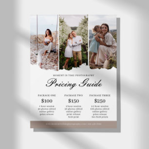 Flyer Guía de precios de fotografía familiar lista