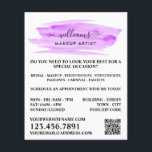 Flyer Guión acuarela Pincel púrpura Artista de maquillaj<br><div class="desc">Guión Acuarela Pincel Púrpura Maquillaje Artista Anuncios Volantes Por La Tienda De Tarjetas De Negocios.</div>