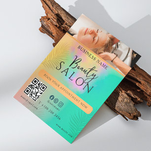 Flyer Guion Colorido de Estilista de Cabello con Acuarel