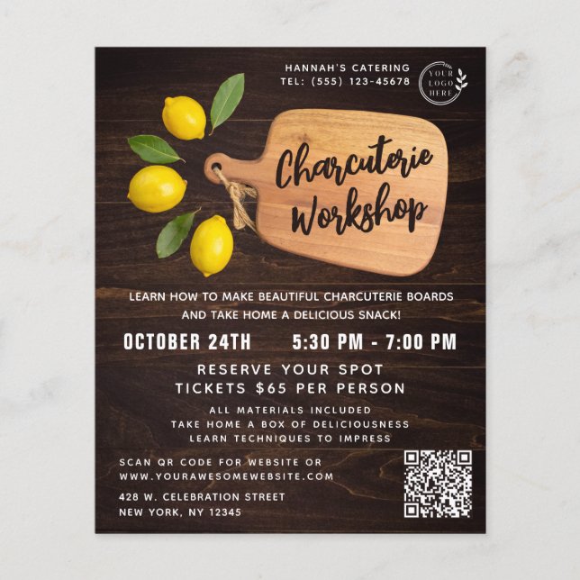 Flyer Guión de cocción de cítricos de tabla de corte de  (Frente)