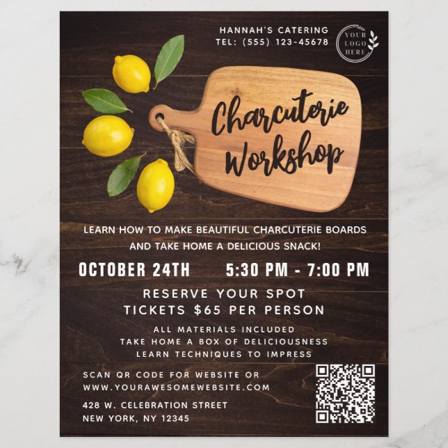 Flyer Guión de cocción de cítricos de tabla de corte de  (Frente)