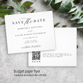 Flyer Guión de código QR de presupuesto para ahorrar en