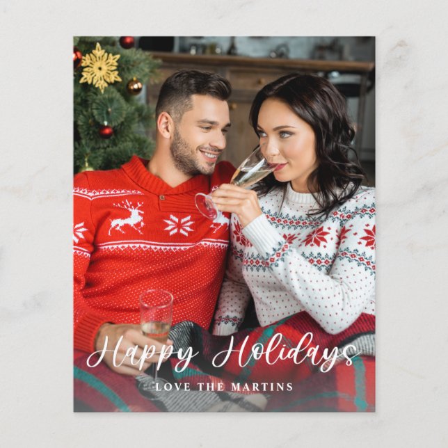 Flyer Guión de diversión de vacaciones feliz de presupue (Frente)