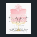Flyer Guión de pastel rosado de PAPER Invitación de cump<br><div class="desc">Guión de pastel rosado de papel Invitación a los 21 cumpleaños. Una alternativa de PAPER (no tarjeta) de gran valor SIN ENVELOPES a un tamaño menor de 4, 5" x 5, 6" y a un precio económico. (Los sobres estándar A6 son el tamaño más próximo a caber). El Twenty First...</div>