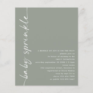 Flyer Guión de valor Sage Baby Shower Sprinkle