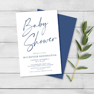 Flyer Guión simple azul presupuesto Baby Boy Shower FLYE