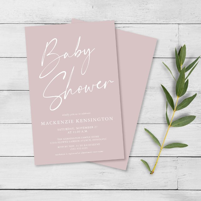 Flyer Guión simple rosado de presupuesto Baby Shower FLY (Subido por el creador)