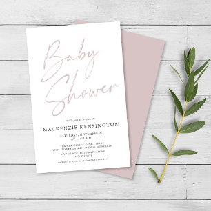 Flyer Guión simple rosado de presupuesto Baby Shower FLY