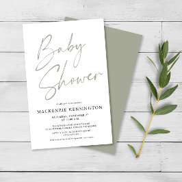 Flyer Guión simple verde verde presupuesto Baby Shower F