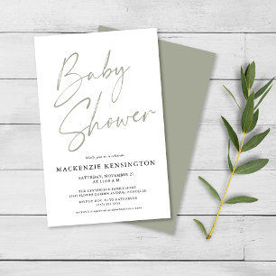 Flyer Guión simple verde verde presupuesto Baby Shower F