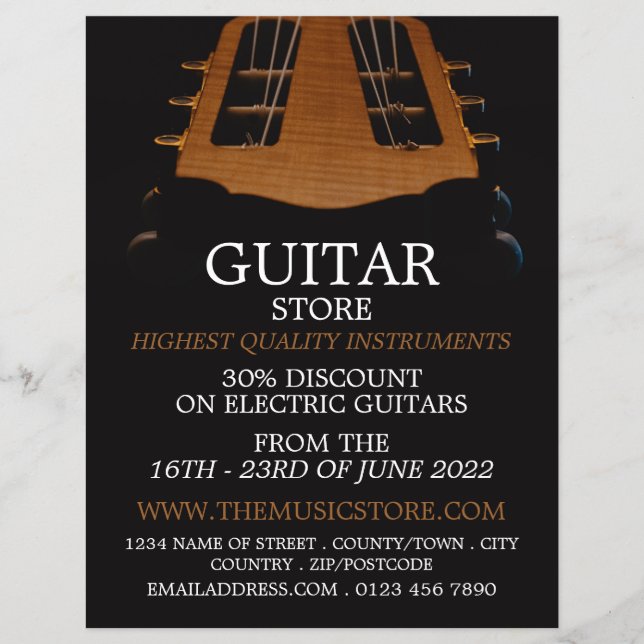 Flyer Guitar Head, Musical Instrument Store (Frente)