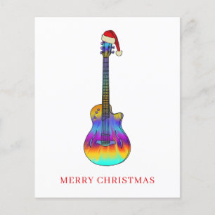 Flyer Guitarra de Navidad genial colorida económica