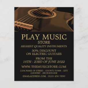 Flyer Guitarra negra, Musical Instruments Store