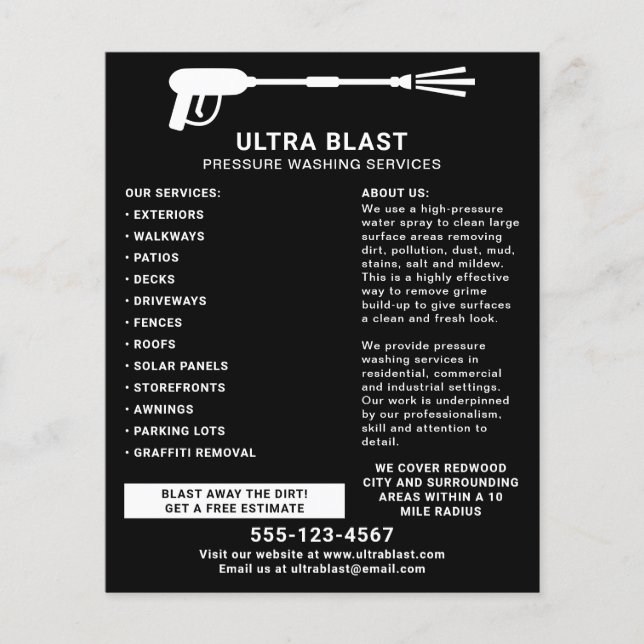 Flyer Gun de agua de lavado a presión negro (Frente)